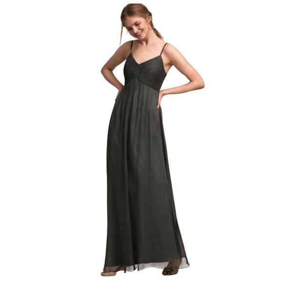 BHLDN Bridesmaid Spagetti Strap Maxi Dress Size S Small Navy - Picture 1 of 7
